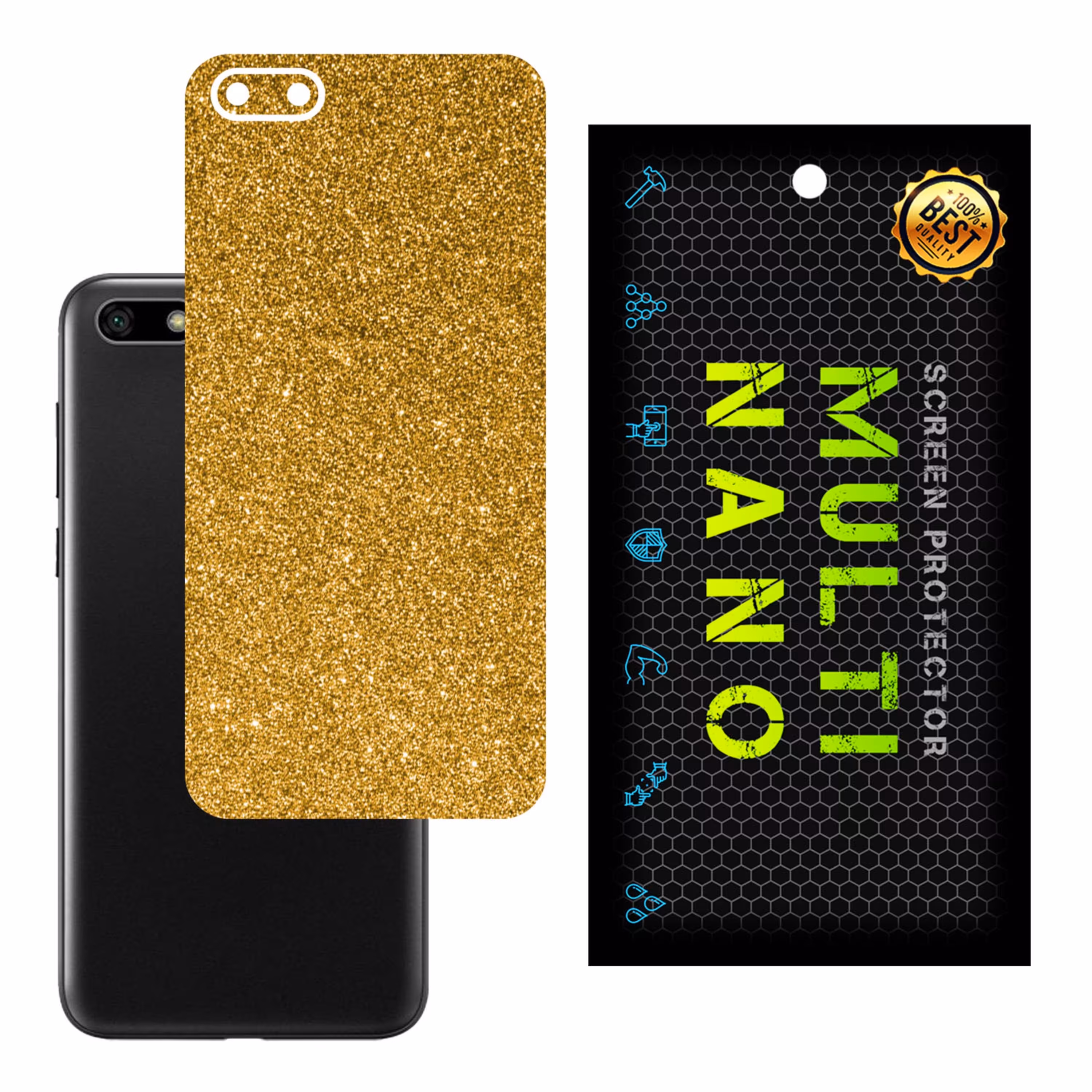 برچسب پوششی MultiNano مدل X-G1F-Gold برای پشت موبایل هوآوی Y5 2018