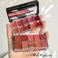 پالت رژ لب کرمی پینترستی مایع خیس بدون سرب پیگمنت عالی رنگدهی بالا و غلیظ همراه براش و آینه فانتزی کیوت دخترانه  