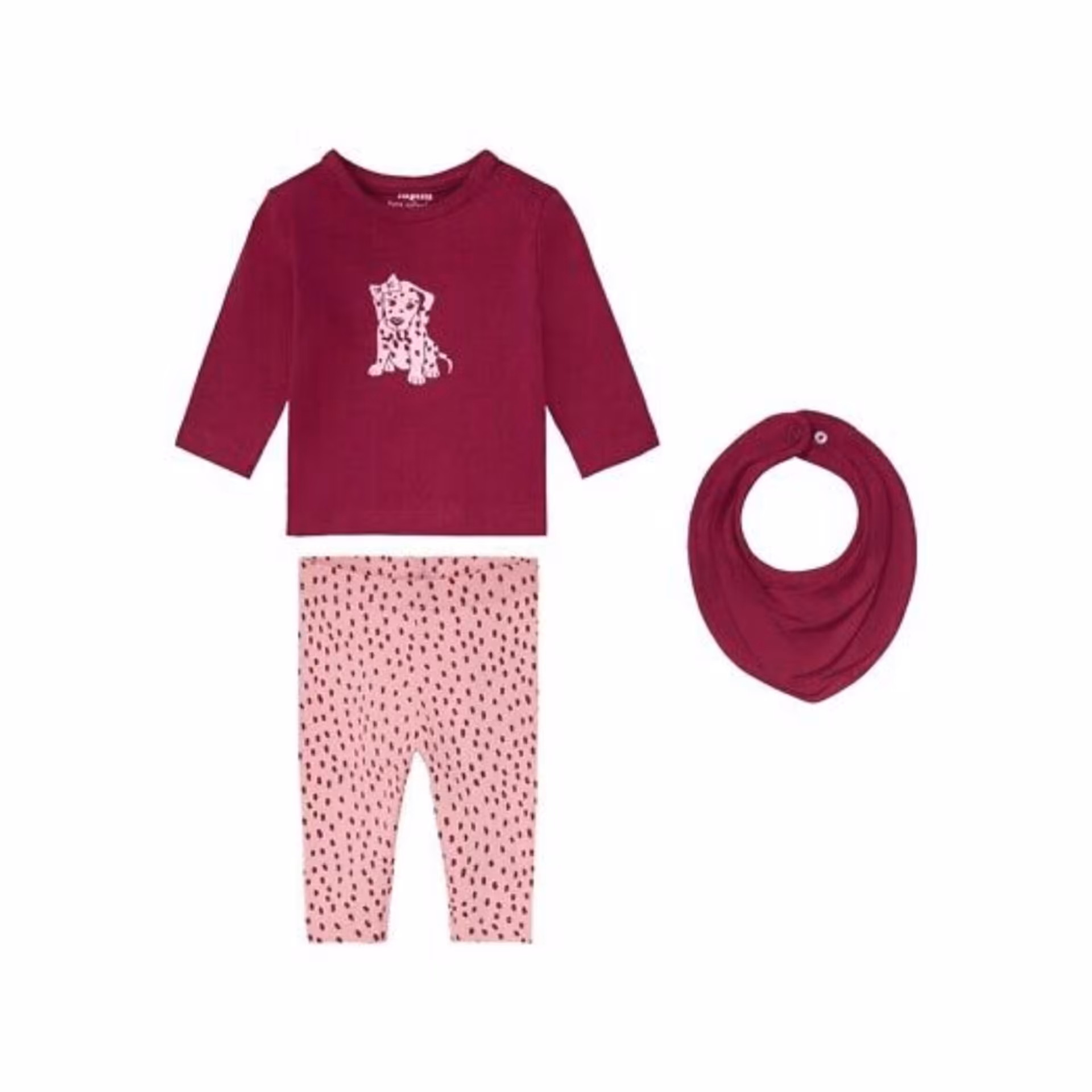 ست دخترانه نوزادی 3 تکه  برندلوپیلو طرح panter برند LUPILU  آلمان  سایز 2 تا 6 ماه 