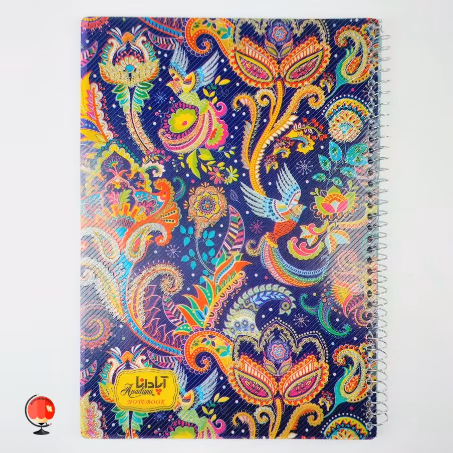 دفتر زبان سیمی دو خط 80 برگ طرح بته جقه آپادانا