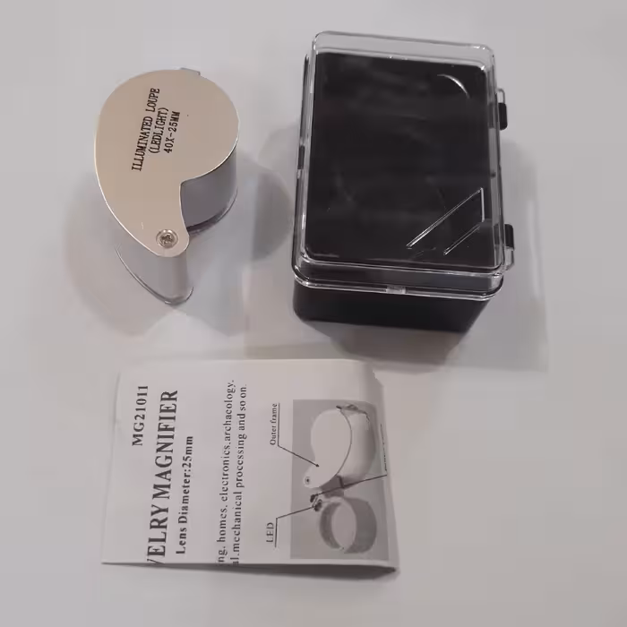 ذره بین ( لوپ ) 40x چراغ دار مناسب تمبر شناسی - الکترونیک - سنگ شناسی و سایر