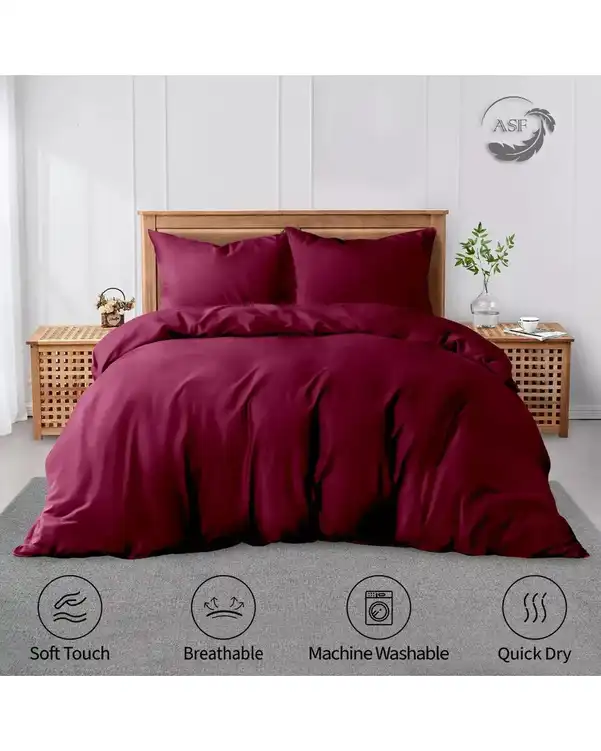 سرویس لحاف روتختی یک نفره 6 تکه عرض 120 زرشکی ای اس اف ASF مدل MICRO LADY
