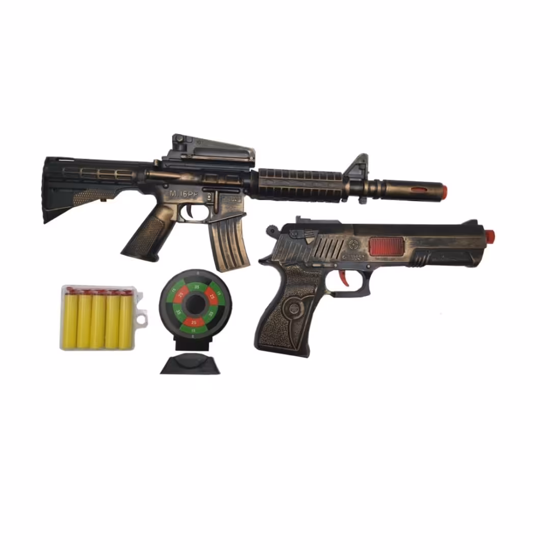 ست تفنگ اسباب بازی مدل کلت و m16
