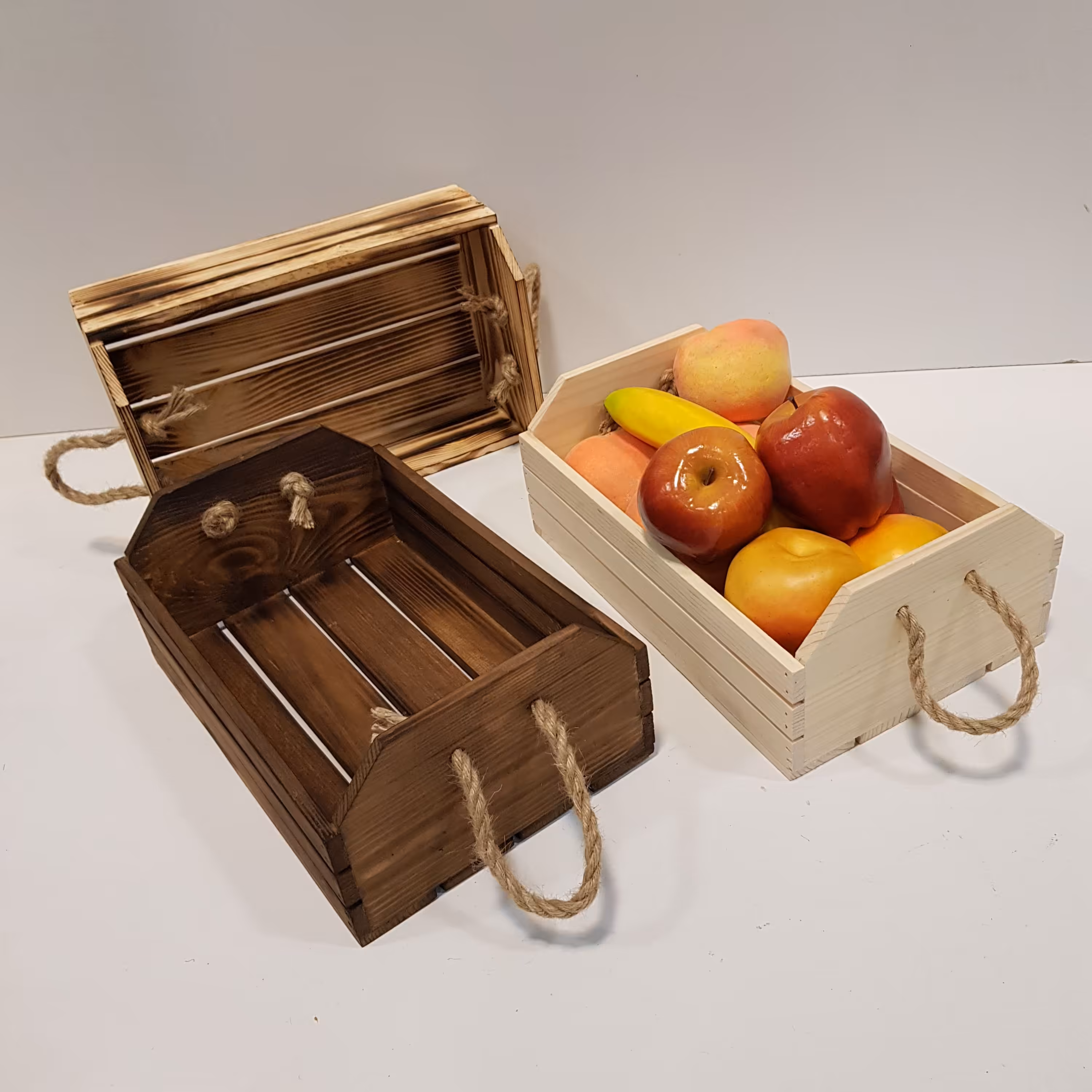 جعبه چوبی بزرگ دسته طنابی  (خرید مستقیم از تولید کننده)