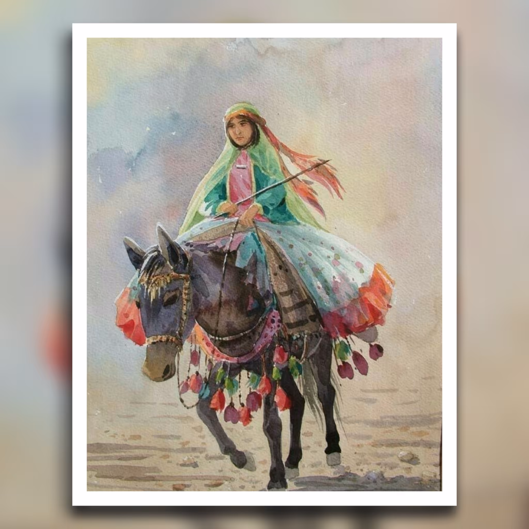 نقاشی آبرنگ طرح بهارک کد 03