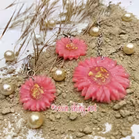 نیم ست جنس رزین مدل گل رنگ صورتی