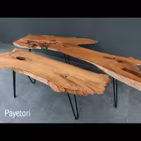میز جلو مبلی دفورمه با چوب طبیعی 