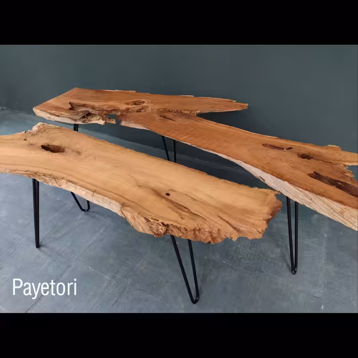 میز جلو مبلی دفورمه با چوب طبیعی 
