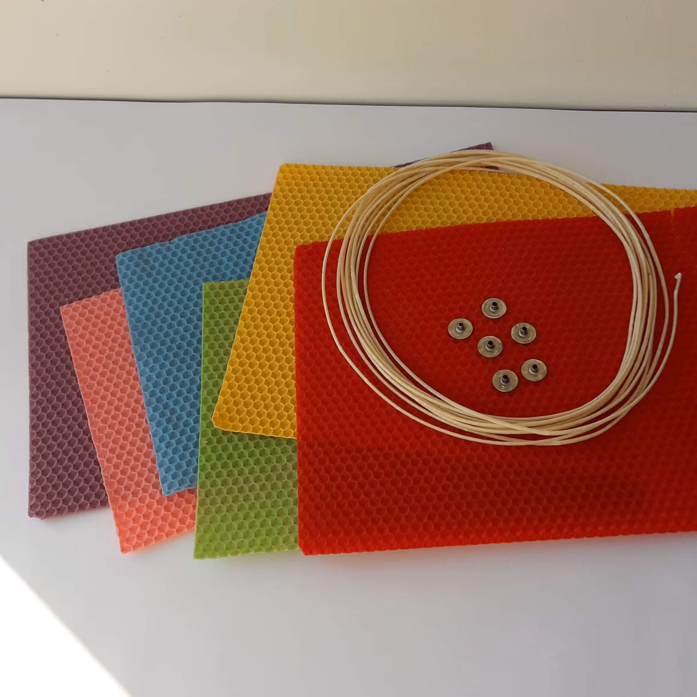 وسایل ساخت شمع موم عسلی(6 عددی)14 در18 سانت