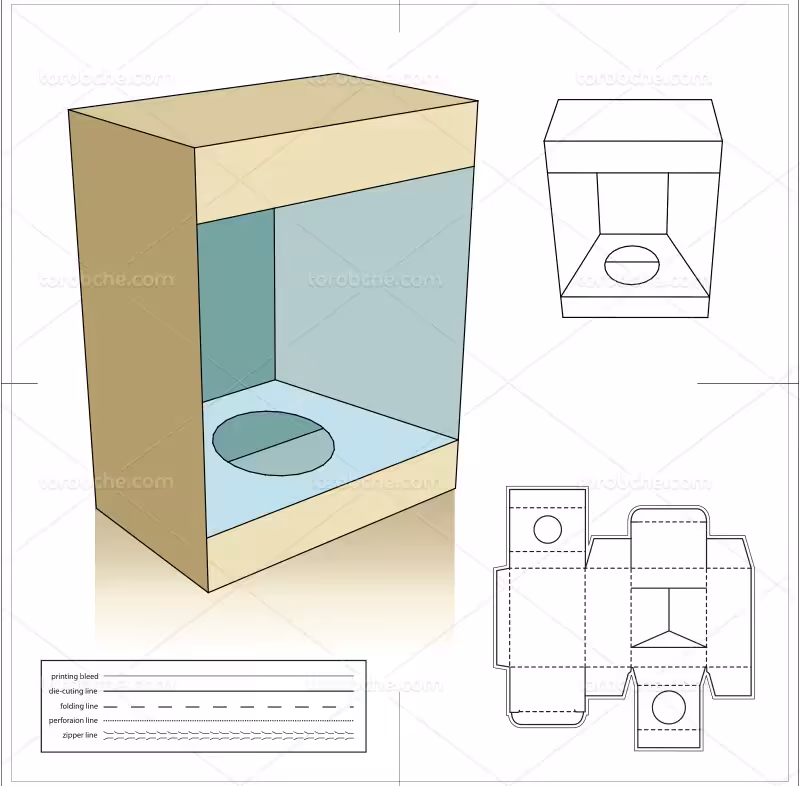 وکتور طرح گسترده جعبه مکعب مستطیلی | گرافیک با طعم تربچه