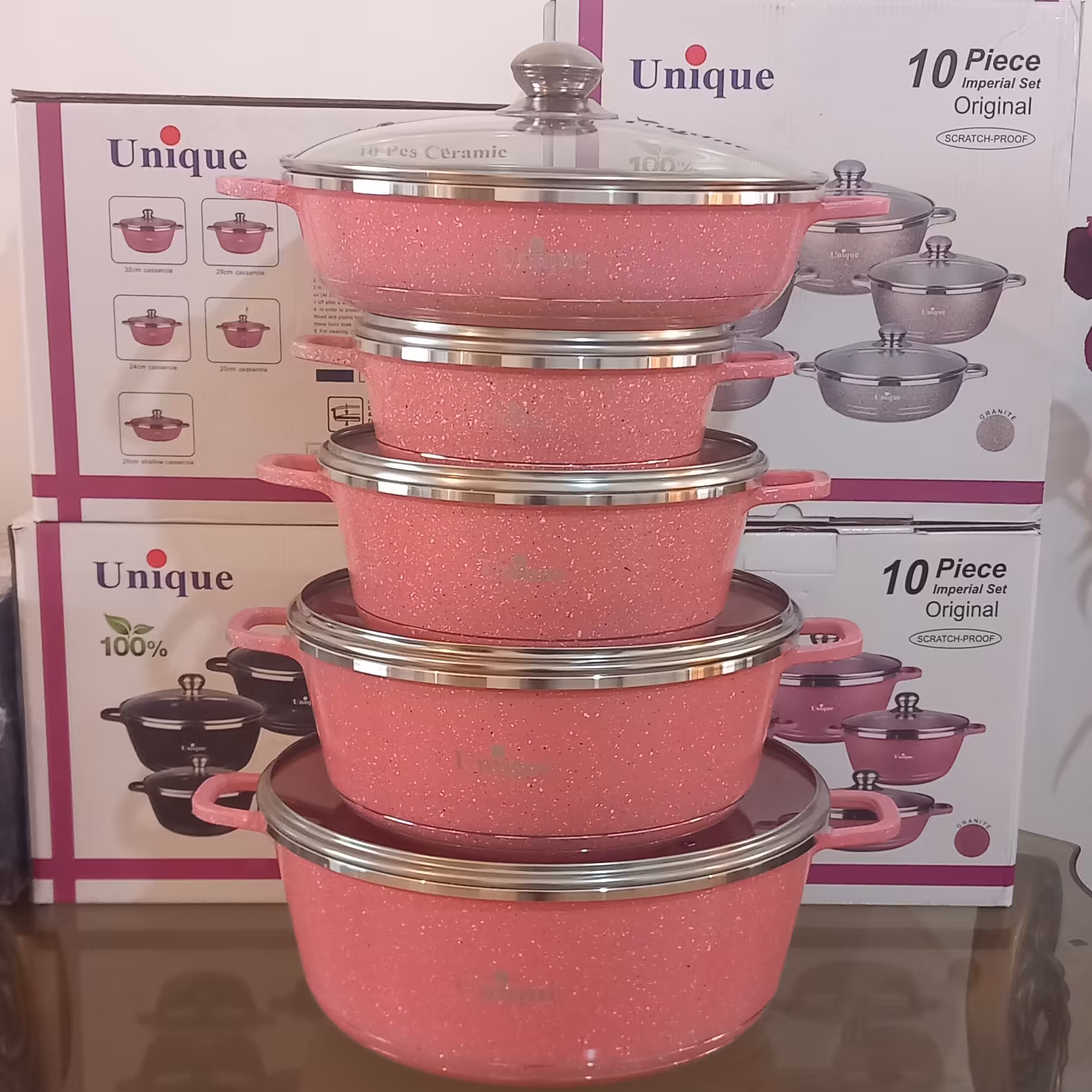 سرویس قابلمه چدن یونیک درجه یک - سرامیکی - مارک یونیک - ساخت کشور آلمان