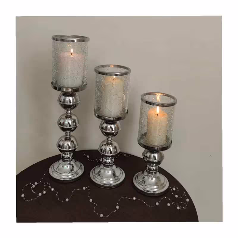 شمعدان آبکاری مدل گوی کد 102