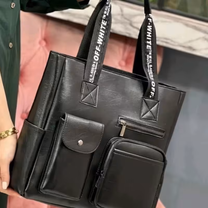 کیف دانشجویی تک رنگ مشکی ، بسیار جادار در ابعاد 35 در 30  (ارسال رایگان) 