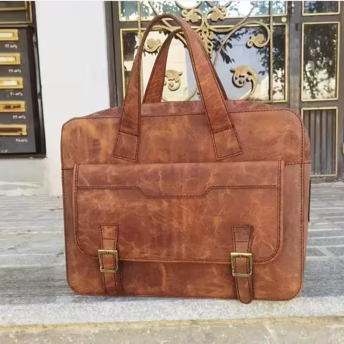 کیف اداری با چرم گاوی افکتی 