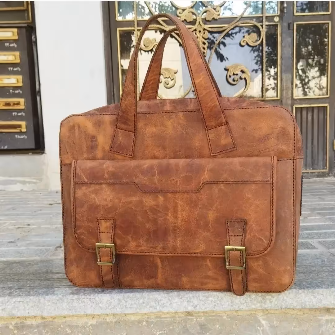 کیف اداری با چرم گاوی افکتی 