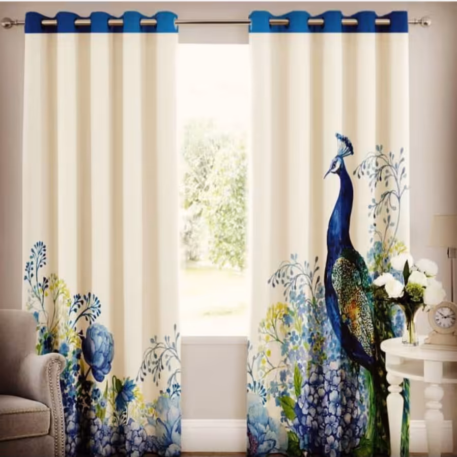 پرده چاپی پانچ طرح گُل کد380