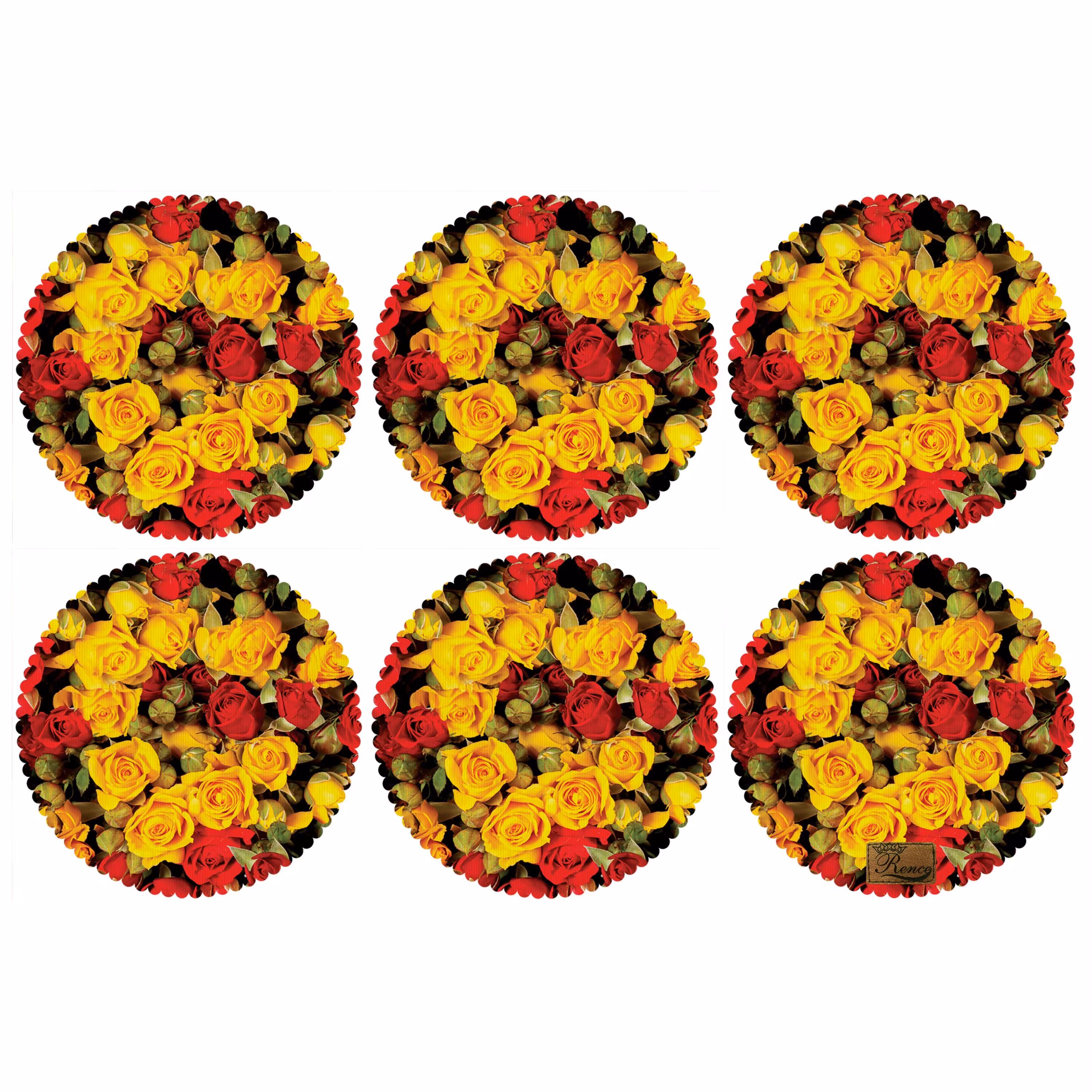 زیر بشقابی دایره ای پارچه مخمل سایز 30 در 30 مدل U2-800 شرکت رنس