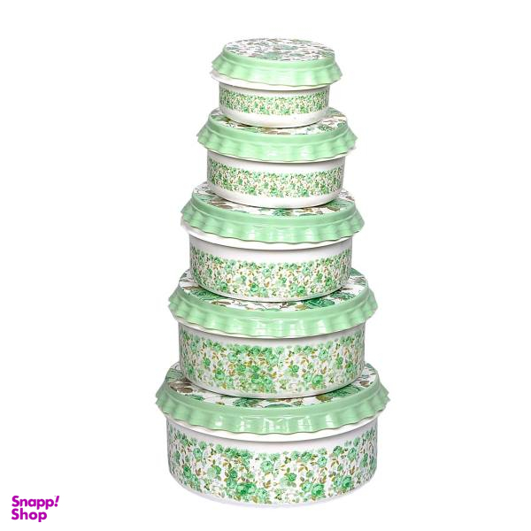ظرف نگهدارنده مدل گلدار مجموعه 5 عددی