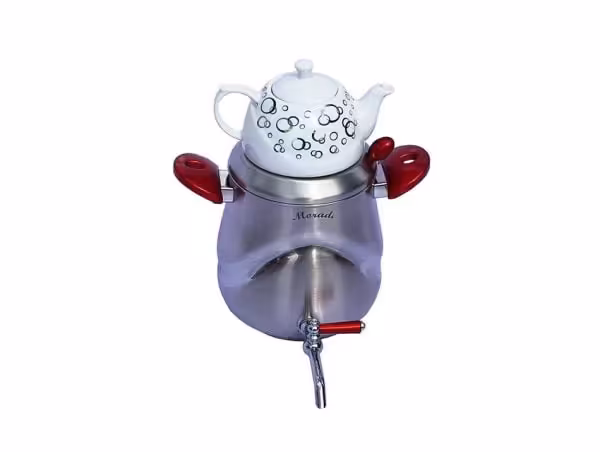 کتری و قوری استیل مدل نیلوفر