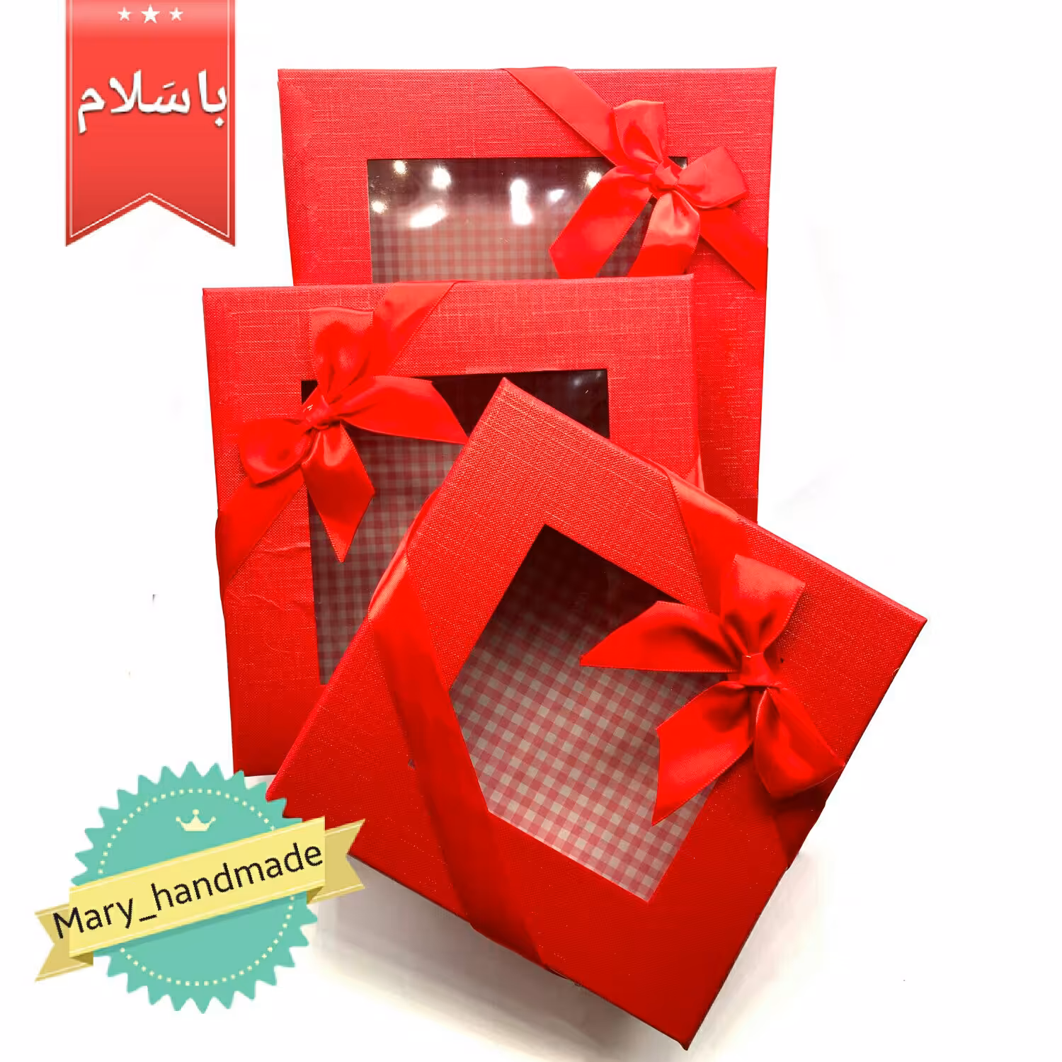 باکس کادوی مقوا و طلق طرح ارکیده در ابعاد25×25