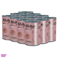 کنسرو غذای گربه شایر مدل گوشت کد Sh312 وزن 400 گرم بسته 12 عددی