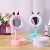 چراغ مطالعه و آینه رومیزی رینگ لایت دار