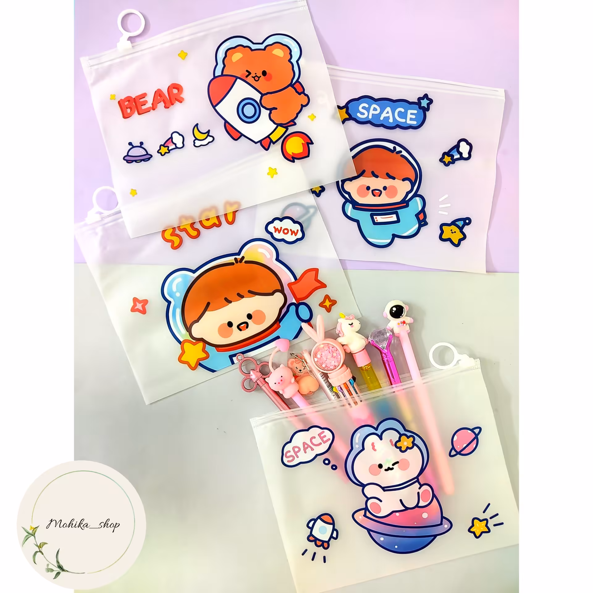 کاور  زیپ دار  طرح فضانورد تحریر 