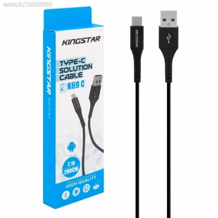 کابل شارژ و دیتا تایپ سی کینگ استار مدل k69c طول 2 متر