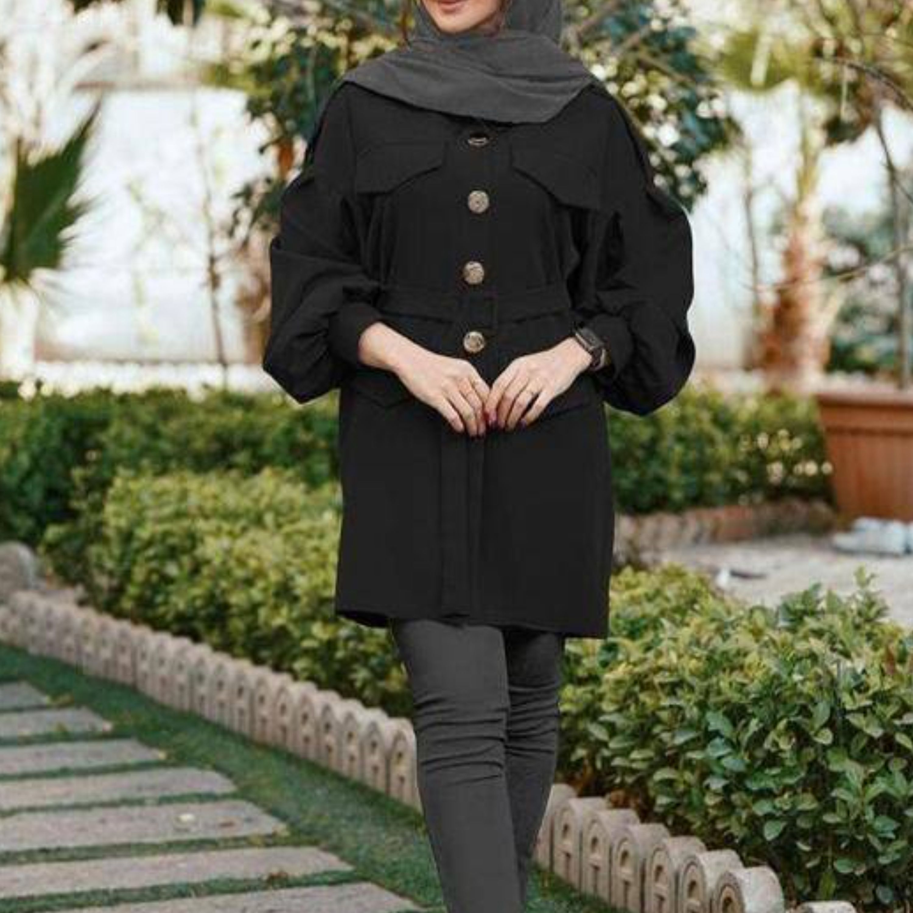 مانتو کوتاه مازراتی گشاد آستین چین ومچدار 40تا48