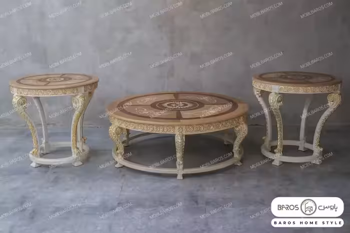 میز جلو مبلی و عسلی مدل الینا با صفحه معرق