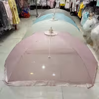 پشه بند چتری  رنگبندی داره جنس حریر درجه یک وفنر فلزی  مناسب کودکان تا 4سال