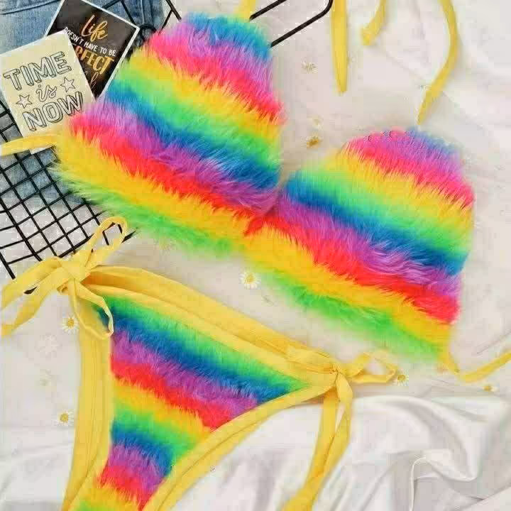 ست رنگین کمانی  فانتزی گره ای کد 989 