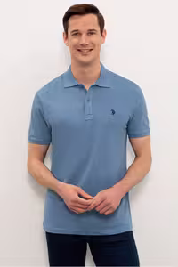 تی شرت یقه پولو آبی مردانه تیشرت اورجینال U.S. Polo Assn.