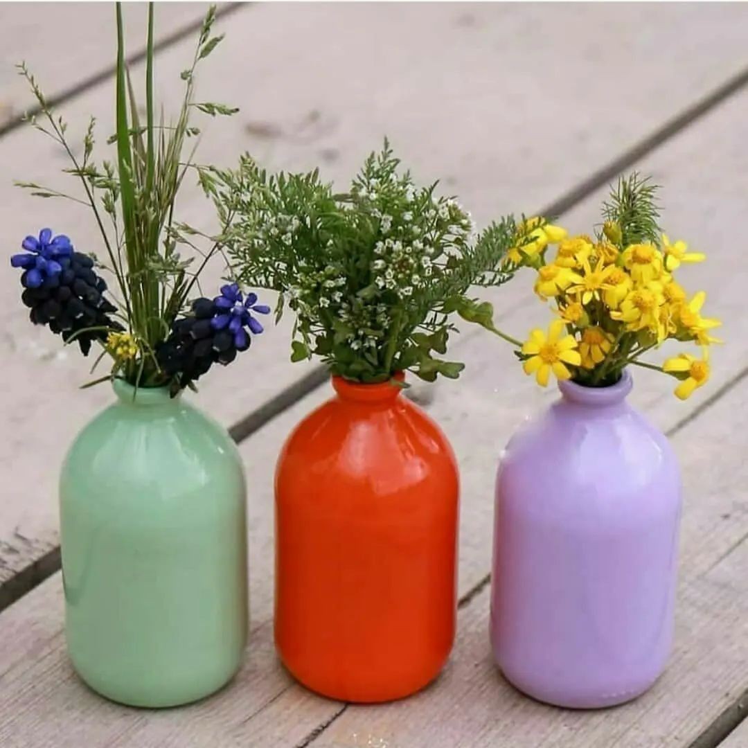 گلدان شیشه ای (بلور)مینی رنگی و شفاف چیکو