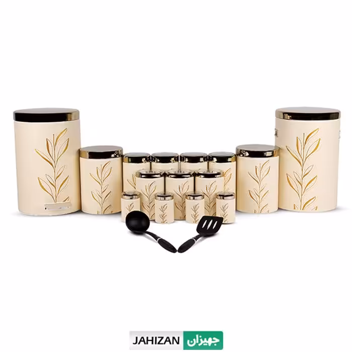 سرویس آشپزخانه اورانوس 17پارچه مدل بامبو کرم