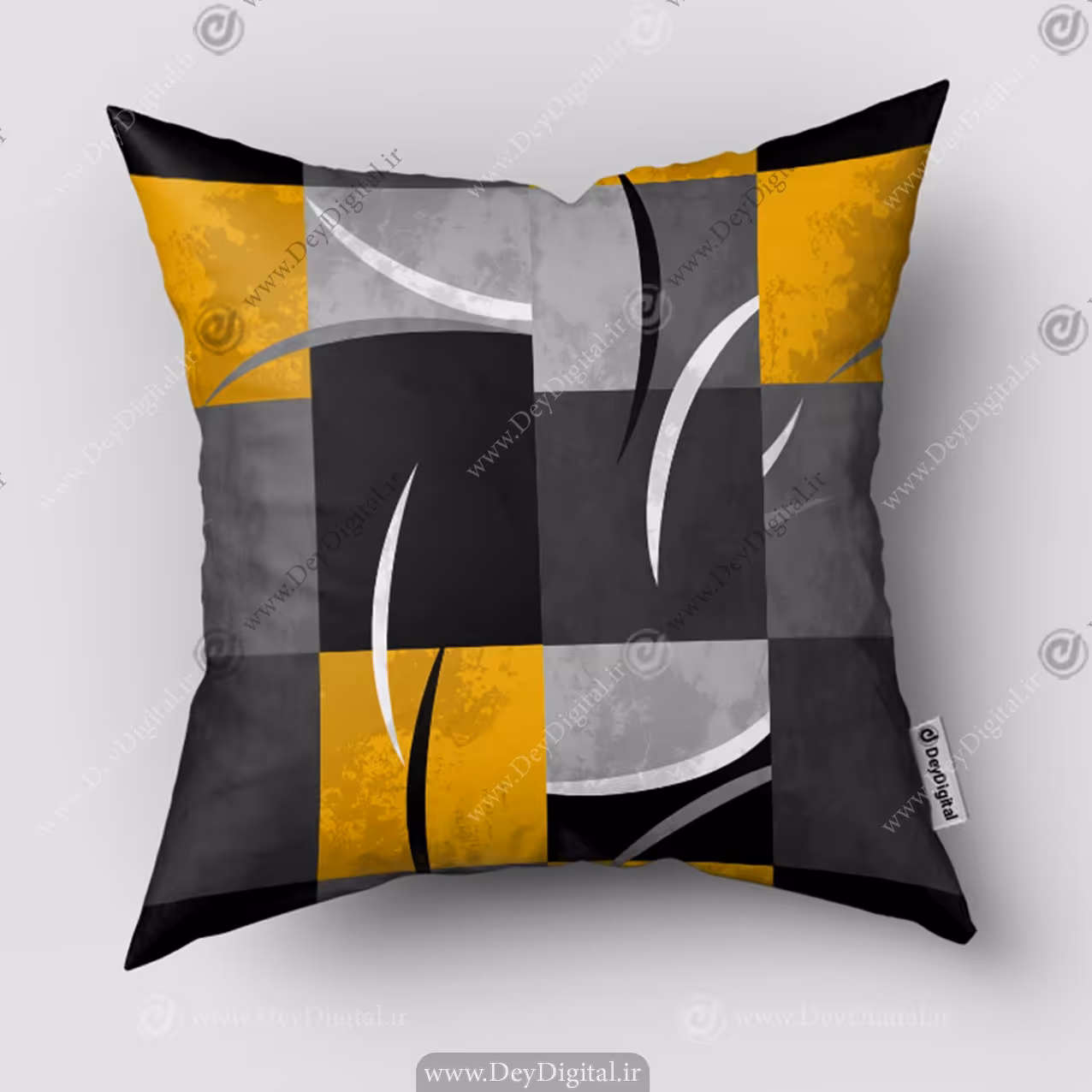 کوسن چاپی طرح مربع های رنگی و پر SM-11502