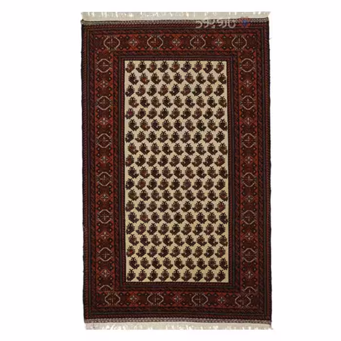 قالیچه دستبافت  طرح گل جقه ای کد 00k 