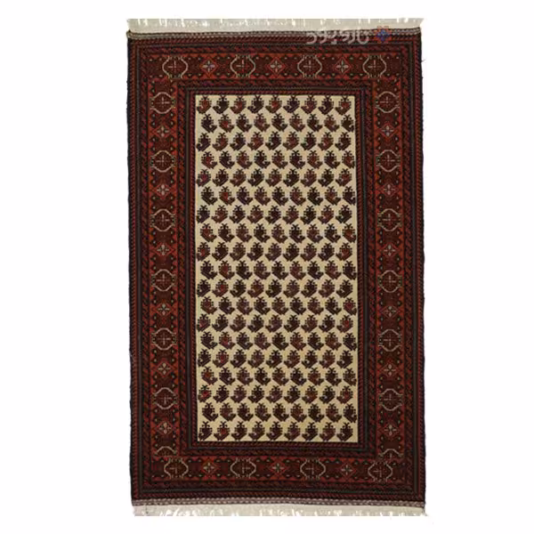 قالیچه دستبافت  طرح گل جقه ای کد 00k 