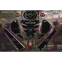 محافظ باک و برچسب YAMAHA MT 25 2020 2021 CYBERPUNK EDITION 5 قطعه کامل مجموعه Redline Grafik