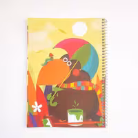 دفتر  نقاشی 50 برگ فنر تک گلاسه آفرینش