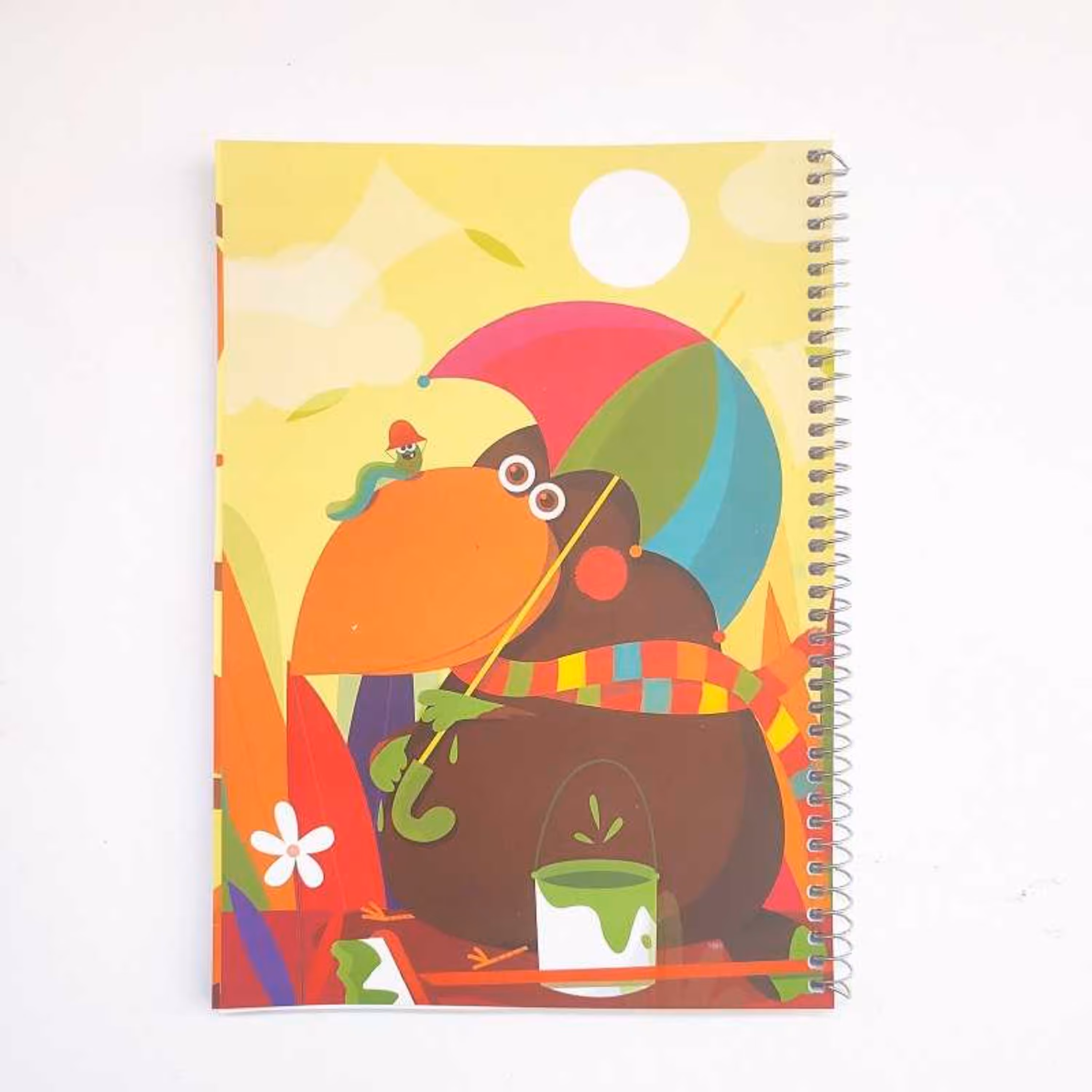 دفتر  نقاشی 50 برگ فنر تک گلاسه آفرینش