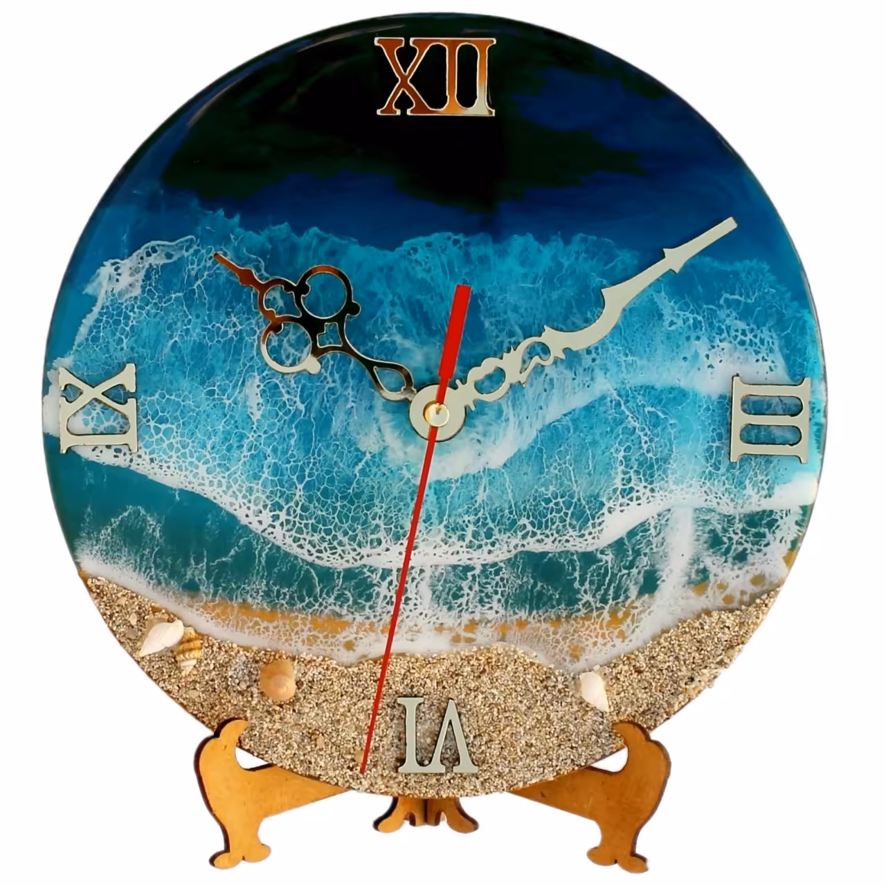 ساعت رومیزی رزینی طرح دریا