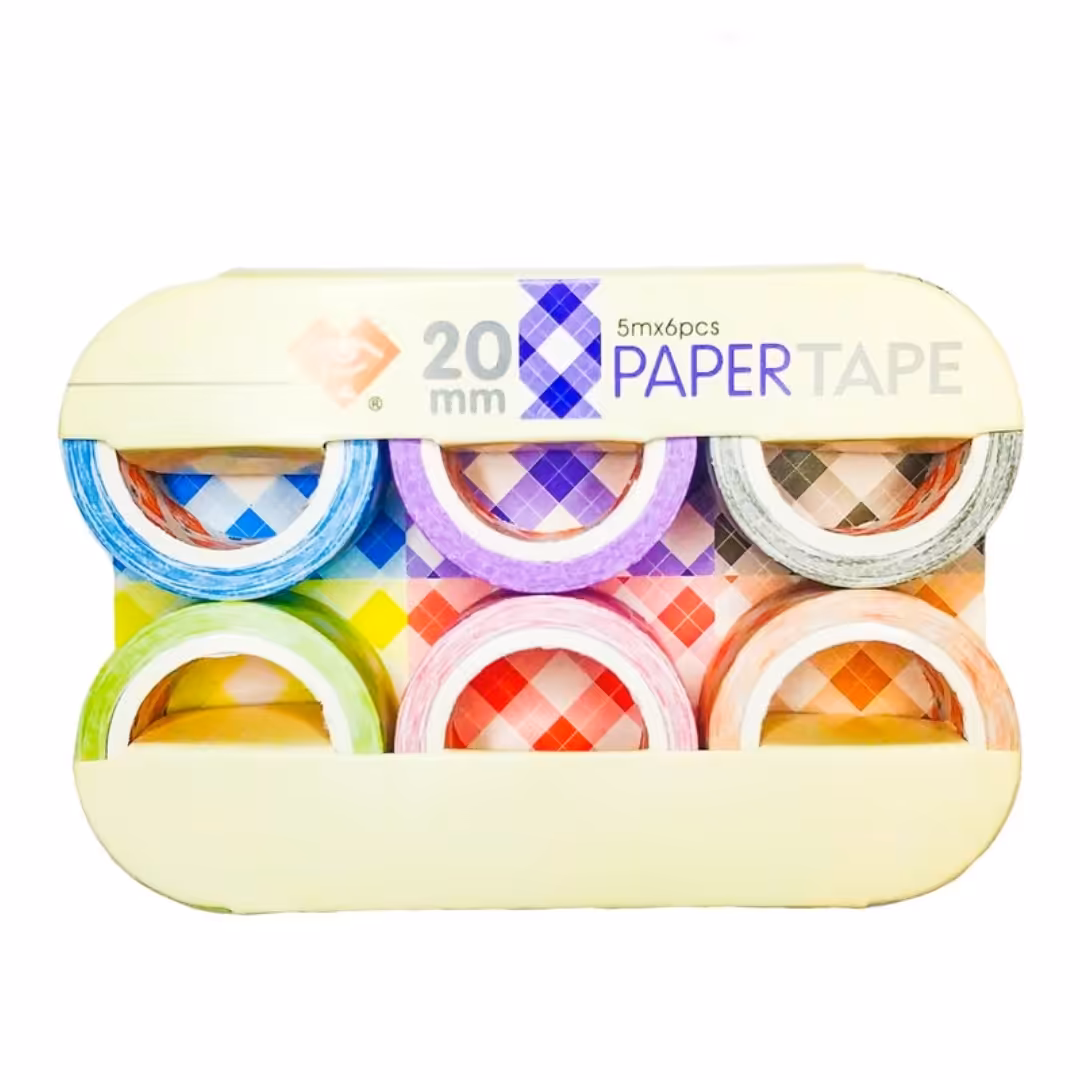 چسب کاغذی واشی کد PT5206 عرض 2 سانتی متری بسته 6 عددی 