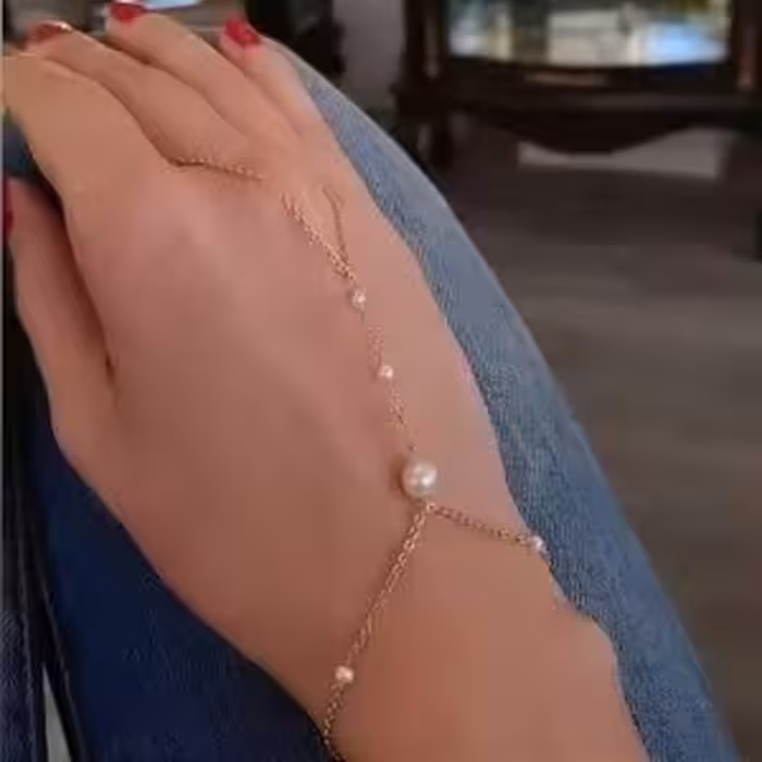 دستبند انگشتری مرواریدی استیل