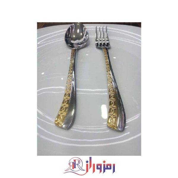 سرویس قاشق و چنگال 24 نفره 120 پارچه یونیک مدل ورساج نیمه طلایی