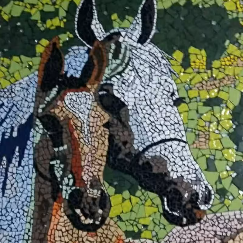 تابلو نقاشی سرامیکی مناسب دیوار- تزیینات - دکوری - مدل اسب