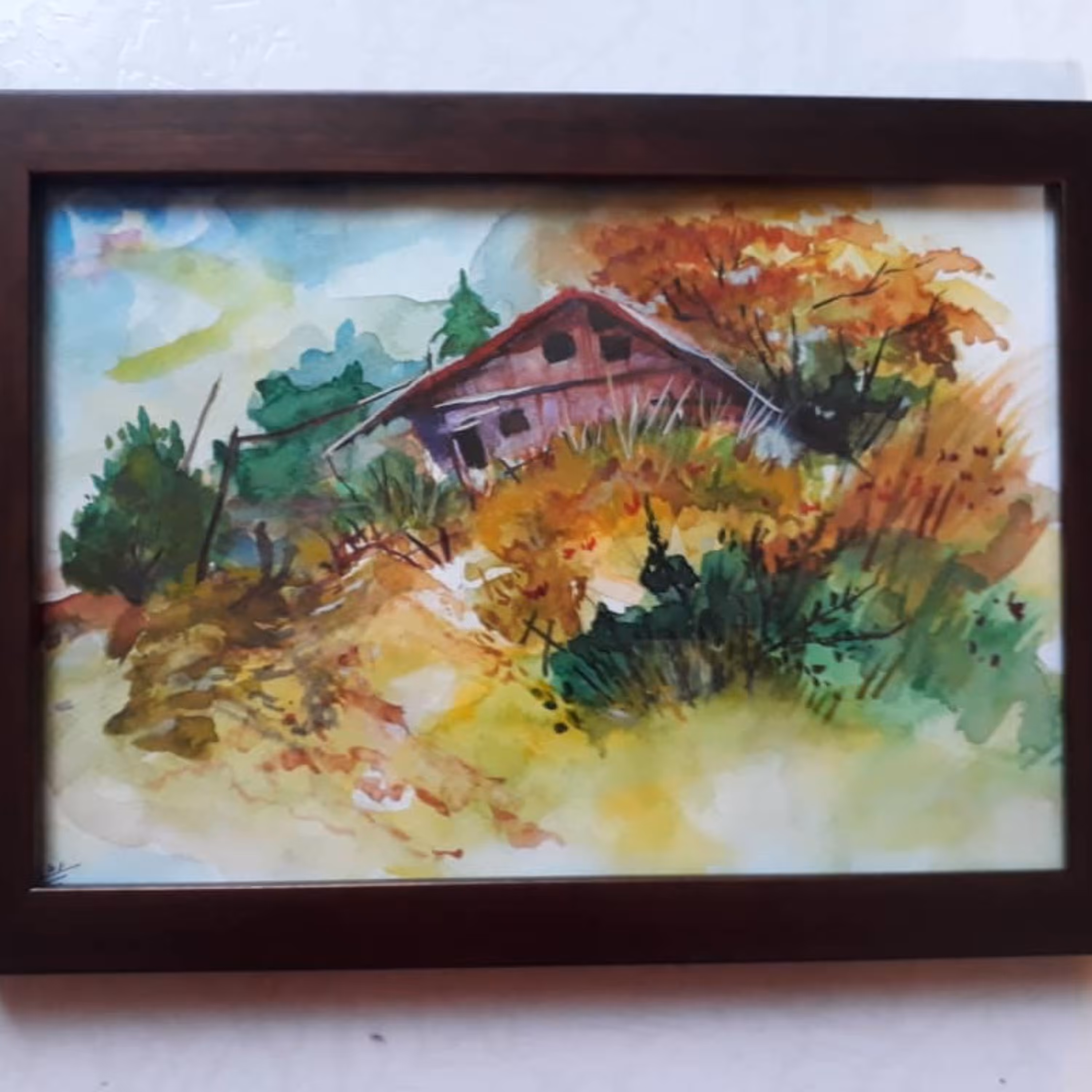 تابلوی  نقاشی آبرنگ کلبه کد 05