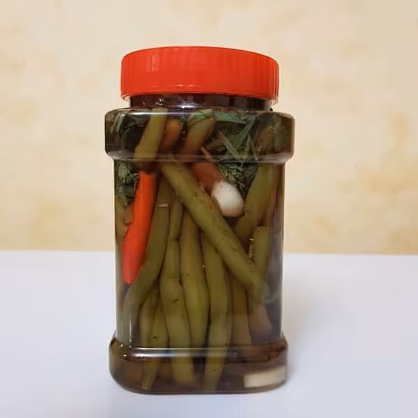 ترشی لوبیا سبز خانگی و بهداشتی