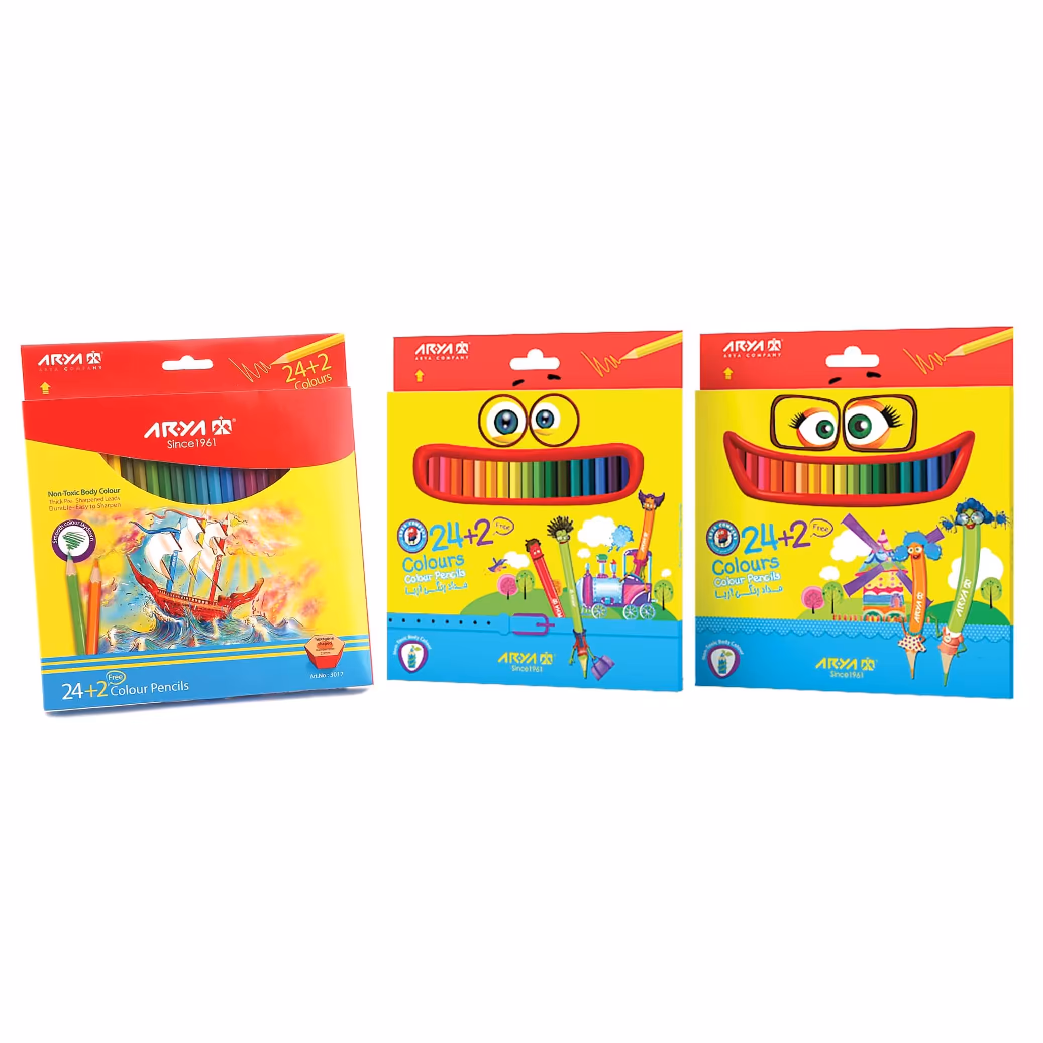 مدادرنگی 26 رنگ مقوایی آریا