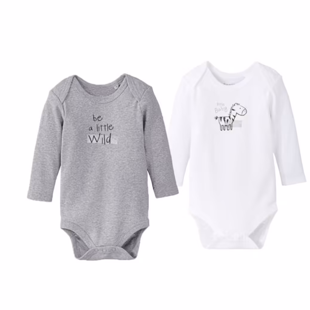 لباس نوزادی بادی زیردکمه پک دوتایی برند لوپیلو 1 تا 2 سال 